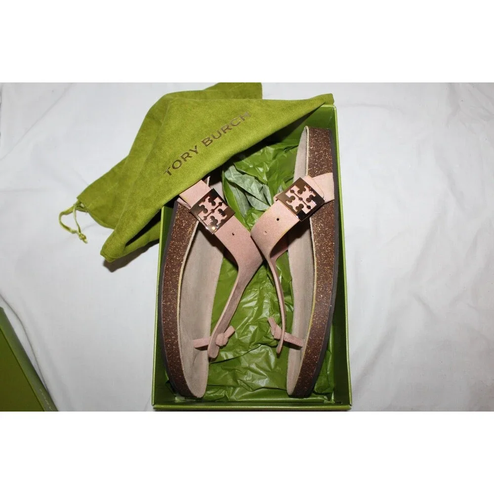 Tory Burch Women's Mellow Buckle Slide Thong Suede Sandals NIB MALVA/AROLA 11